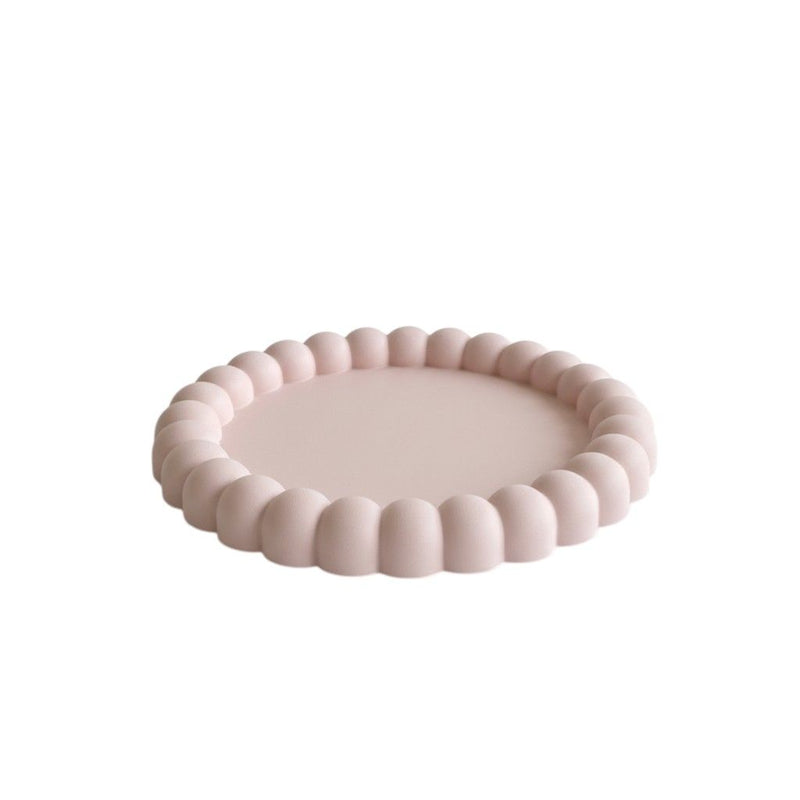 6" Resin Handmade Round Trinket Tray - Pale Pink