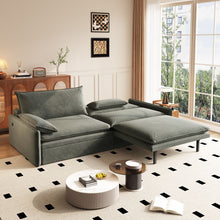 Load image into Gallery viewer, 4 Seat Convertible Sleeper Sofa Bed, Modern With Storage
