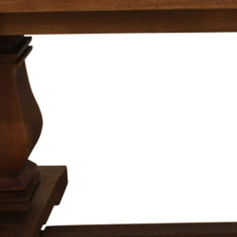 Solid Wood Butterfly Leaf Trestle Base Dining Table - Brown