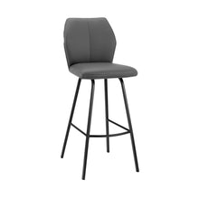 Load image into Gallery viewer, Faux Leather Counter Height Bar Chair - Gray / Black
