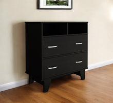Load image into Gallery viewer, Two Drawer Dresser With Open Shelving - Black
