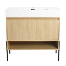 Load image into Gallery viewer, Modern Bathroom Vanity Combo With Single Resin Sink And Storage Cabinet
