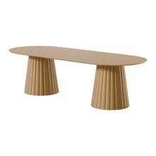Load image into Gallery viewer, 86" Wood Double Pedestal Base Oval Dining Table - Natural

