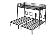 Load image into Gallery viewer, Metal Triple Twin Bunk Bed/ Can Be Separated into 3 Twin Beds/ Sturdy Metal/ Noise Reduced/ Bunk Bed for Three/ Safety Guardrail/ CPC Certified/ No Box Spring Needed
