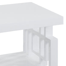 Load image into Gallery viewer, Rectangular End Table With Geometric Design And Open Shelf - White
