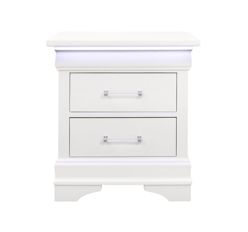 24" Two Drawer Nightstand - White