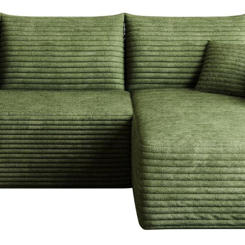 Corduroy Modular L Shaped Sofa And Chaise Sectional (762667) - Green
