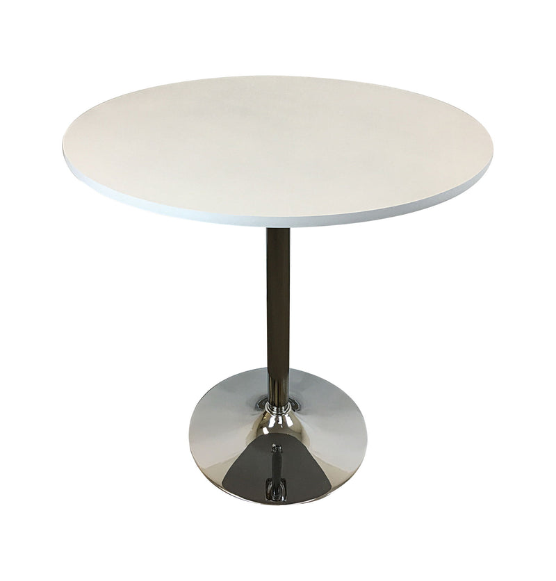 36" Wood And Metal Pedestal Base Round Top Dining Table - Black