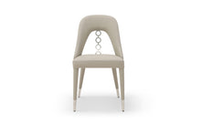 Load image into Gallery viewer, Faux Leather Stainless Steel Dining Side Chairs (Set of 2) - Gray / Silver
