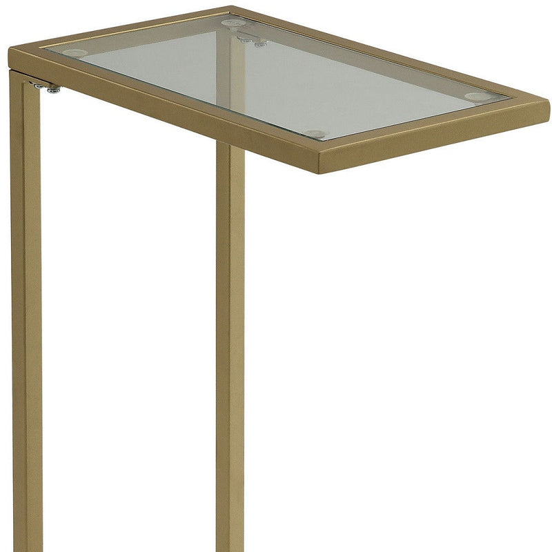 Glass Rectangular End Table - Gold And Clear