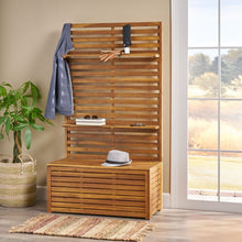 Load image into Gallery viewer, Storage Bench With Rack - Teak
