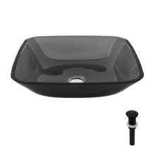 Load image into Gallery viewer, Square Vessel Sink For Bathroom, Above Counter Design With Pop Up Drain, Smooth Rounded Edges - Gray
