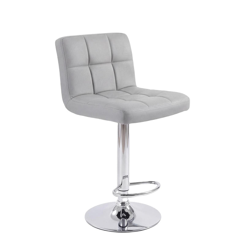Faux Leather Swivel Bar Chairs (Set of 2) (745414) - Gray / Silver