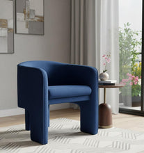 Load image into Gallery viewer, Contemporary Velvet Three Legged Chair - Royal Blue Gray
