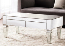 Load image into Gallery viewer, Glass With Iron Mirrored Coffee Table - Silver

