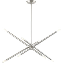 Load image into Gallery viewer, Eight Light Dimmable Chandelier With Shades - Nickel
