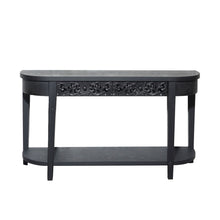 Load image into Gallery viewer, Carved Console Table With Storage Shelf For Living Room - Black
