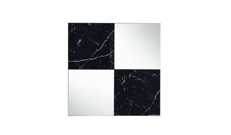 32" Square composite Framed Accent Mirror - Black / Gray