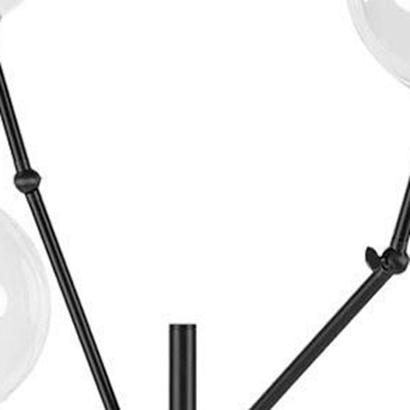 Tri Globe Contemporary Metal Floor Lamp - Black