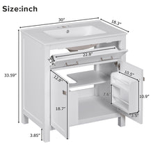 Load image into Gallery viewer, Bathroom Vanity With Ceramic Sink, Modern Single Bathroom Cabinet With 2 Doors And A Shelf, Soft Close Doors
