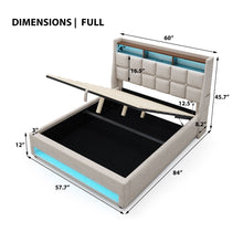 Load image into Gallery viewer, Platform Bed With Hydraulic Storage, LED Lighting &amp; Charging Station
