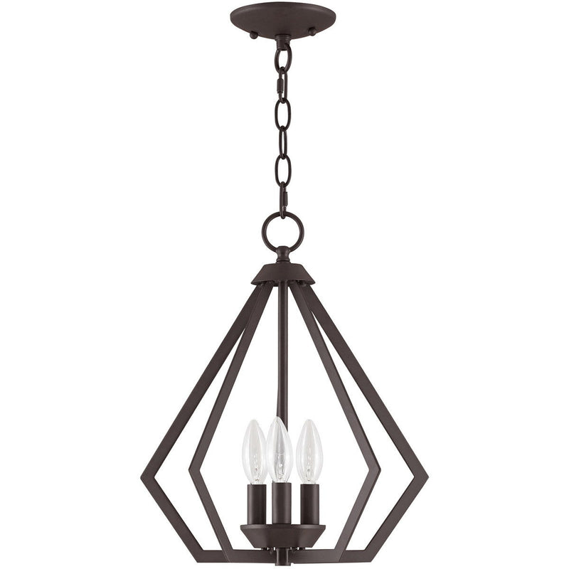 16" Three-Light Dimmable Chandelier With Shades - Bronze
