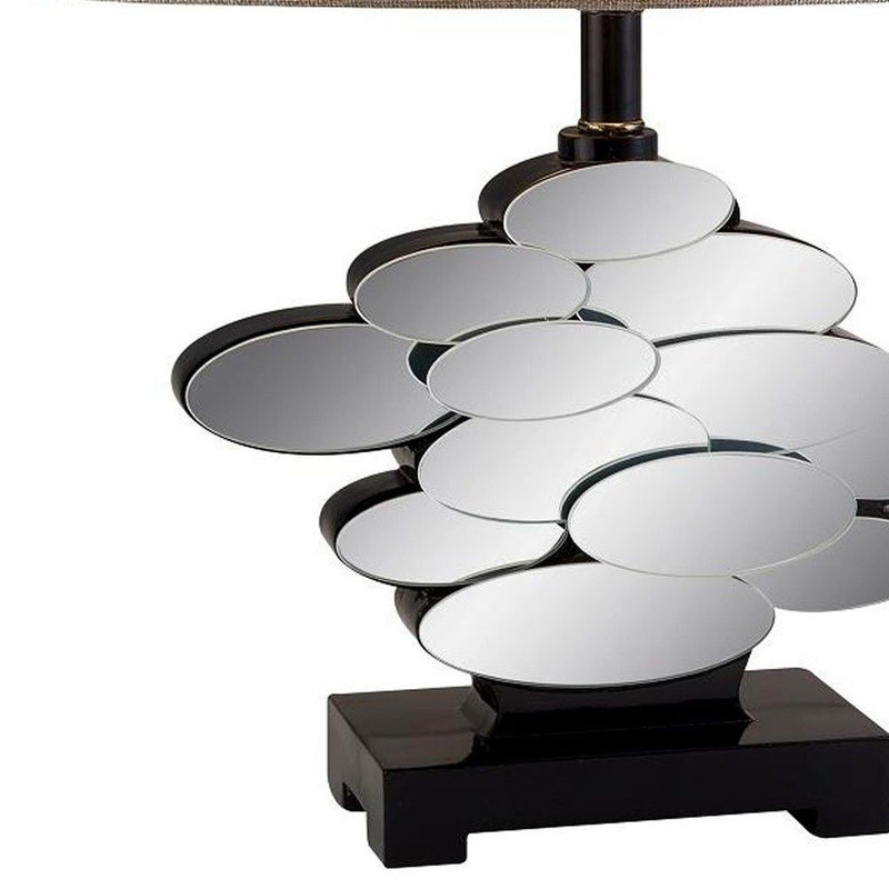 Beautiful Table Lamp With Glass Accents - Bronze / Beige