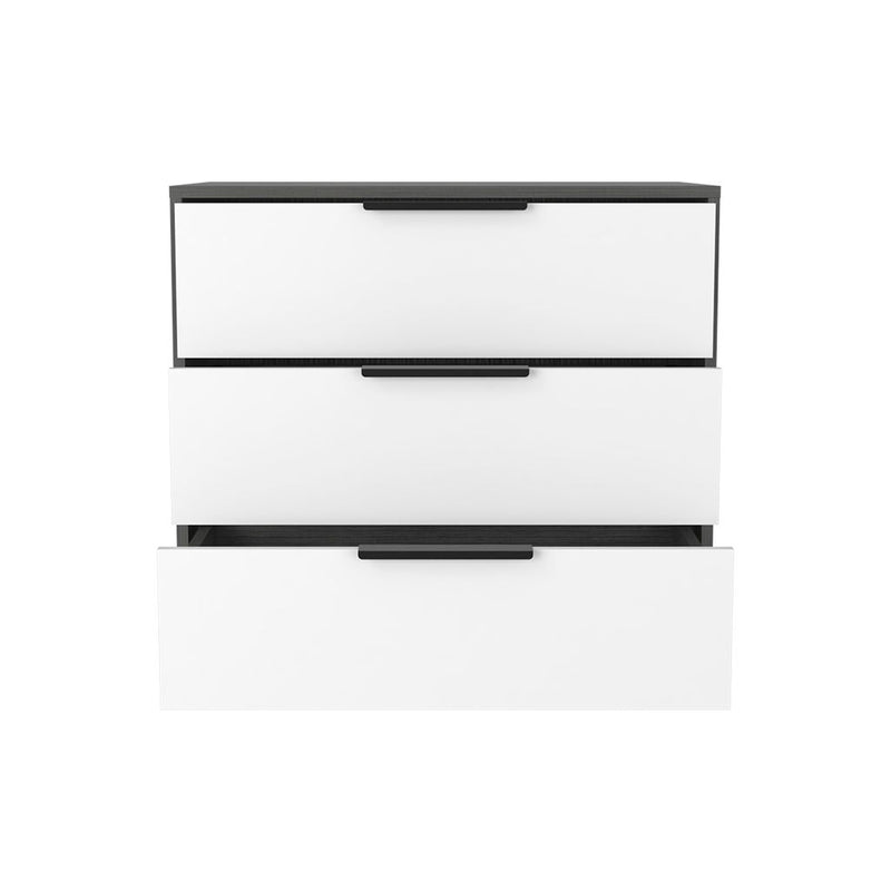 28" Three Drawer Dresser - White And Gray