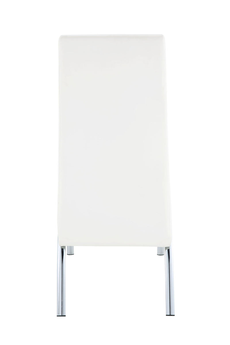 Upholstered Faux Leather Dining Side Chair (Set of 2) - White / Silver