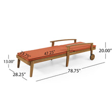 Load image into Gallery viewer, Jason - Black Chaise Lounge Adjustable Acacia Wood Outdoor Furniture
