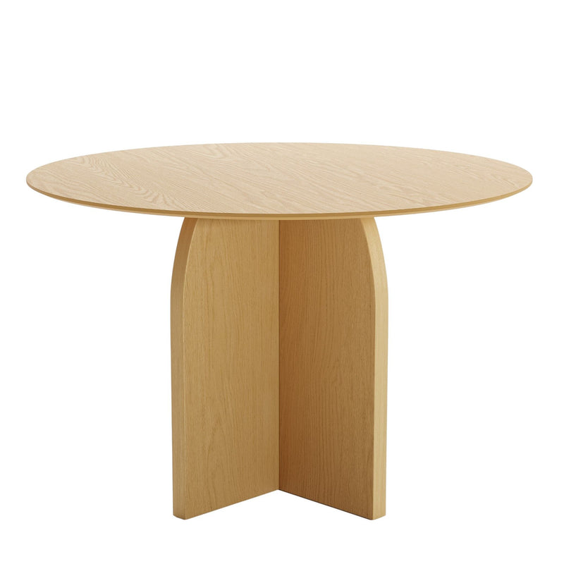 45" Solid Wood Pedestal Base Round Top Dining Table - Beige
