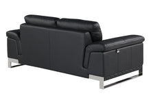 Load image into Gallery viewer, Love Seat Genuine Leather - Silver / Black
