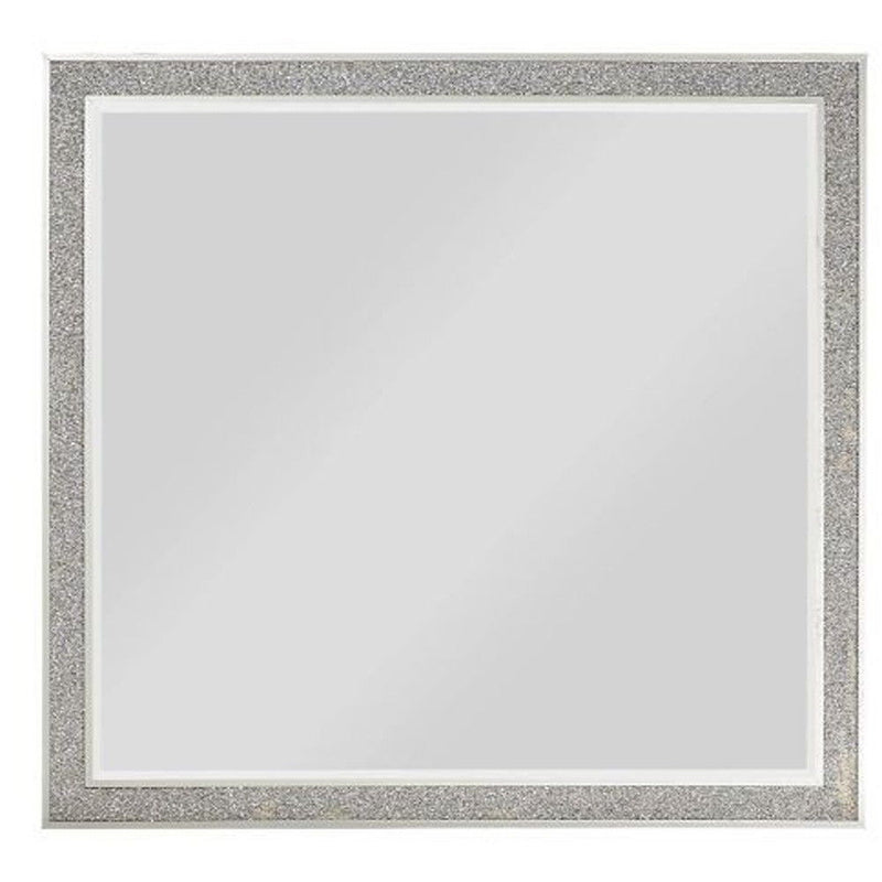 36" Framed Mounted Dresser Mirror Square - Silver