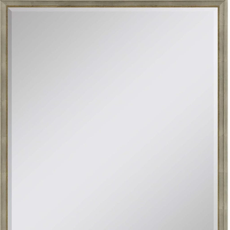 42" Wood Accent Mirror - Silver