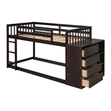 Load image into Gallery viewer, Twin over Twin Bunk Bed with 4 Drawers and 3 Shelves-Espresso(OLD SKU: LP000067AAP)
