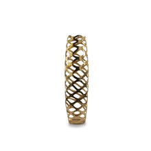 Load image into Gallery viewer, Pierced Geometric Cylinder Floor Vase (722475) - Gold
