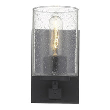 Load image into Gallery viewer, Metal And Textured Glass Wall Sconce - Black
