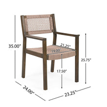 Load image into Gallery viewer, Outdoor Dining Chair (Set of 2), Patio Chairs - Gray / Light Brown
