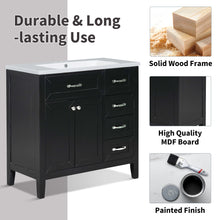 Load image into Gallery viewer, Modern Bathroom Vanity Base Only, 2 Doors And 3 Drawers
