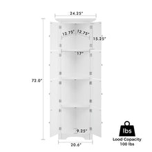 Load image into Gallery viewer, Tall Storage Cabinet With Doors And 4 Shelves For Living Room, Kitchen, Office, Bedroom, Bathroom, Modern
