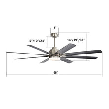 Load image into Gallery viewer, Ceiling Fan With Dimmable LED Light, 8 Blades, Reversible DC Motor, Remote Control
