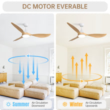 Load image into Gallery viewer, Modern Ceiling Fans Dimmable LED Light Quiet DC Reversible Motor For Indoor &amp; Outdoor - White
