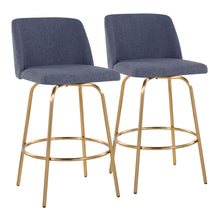 Load image into Gallery viewer, Toriano - Contemporary, Fixed Height Counter Stool With Swivel With Round Footrest (Set of 2)
