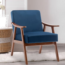 Load image into Gallery viewer, Mid Century Modern Accent Chair With Solid Wood Frame And Extra Thick Backrest
