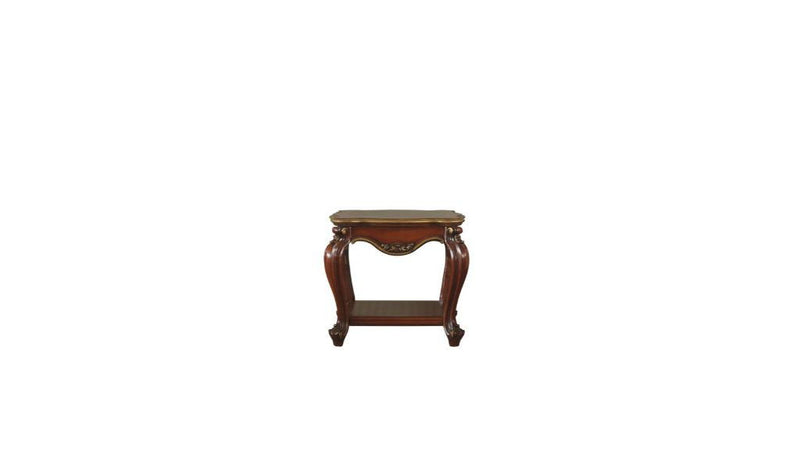 Solid Wood Square End Table With Shelf - Oak