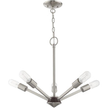 Load image into Gallery viewer, 18" 5-Light Dimmable Chandelier With Shades - Nickel
