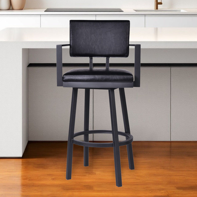 40" Swivel Counter Height Bar Chair - Black