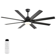 Load image into Gallery viewer, Ceiling Fan With Light 8 Blades, 18W LED 3 Color Dimmable Light, For Living Room &amp; Bedroom - Matte Black

