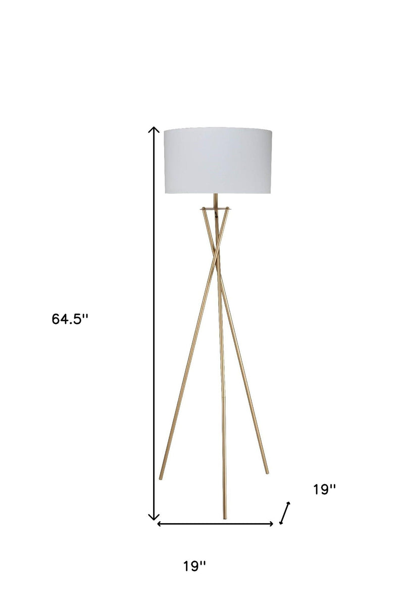 Minimalist Metal Floor Lamp - Gold