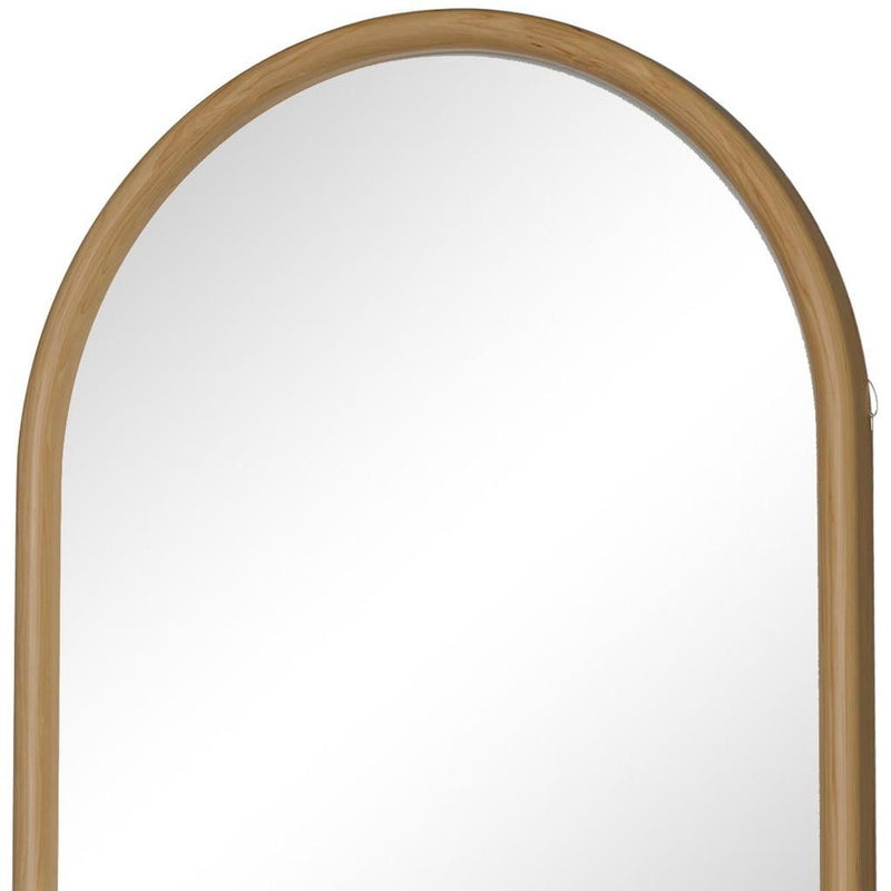 Solid Wood Arch Framed Accent Mirror - Brown